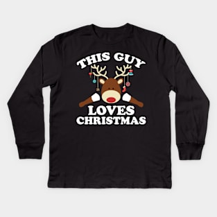 This Guy Loves Christmas Kids Long Sleeve T-Shirt